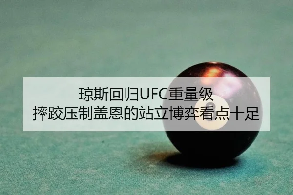 琼斯回归UFC重量级 摔跤压制盖恩的站立博弈看点十足